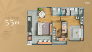 Apartamento de 55 m² - E-book